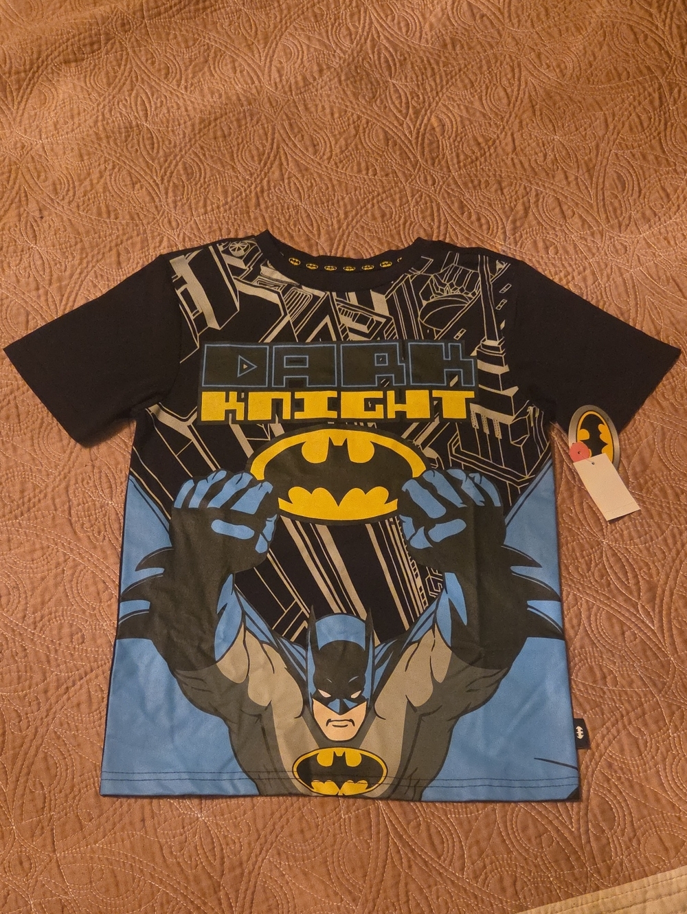 Batman Short Sleeve Tee in Black, Blue & Yellow